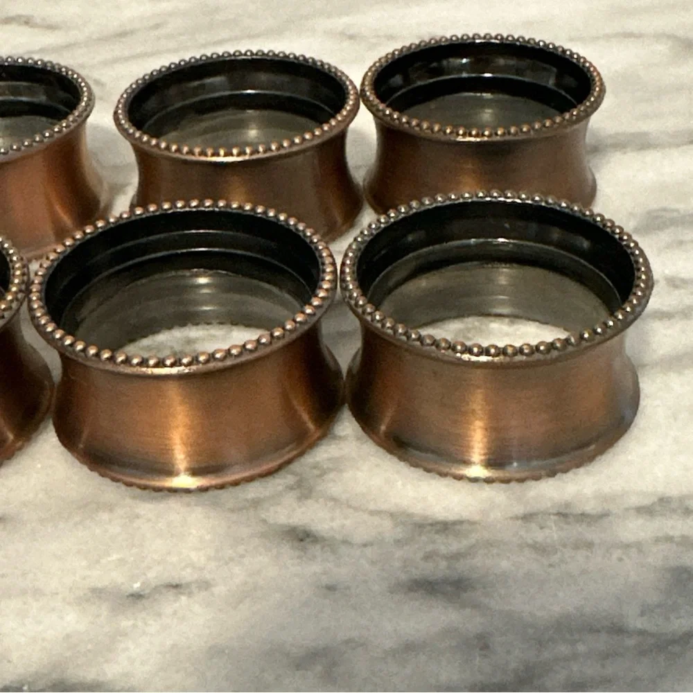 Elegant Copper Napkin Rings Set